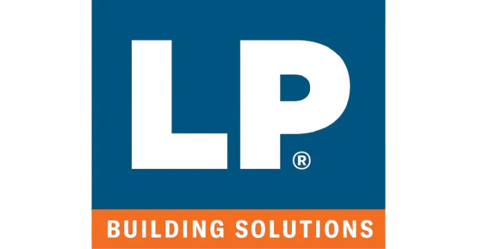 Stylized LP in blue and orange